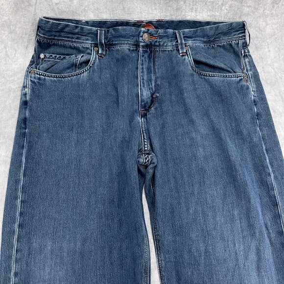 Tommy Bahama Jeans Men 38/30 Blue Stretch Bootcut Leg Cotton‎ Tencel Comfort - Picture 2 of 13